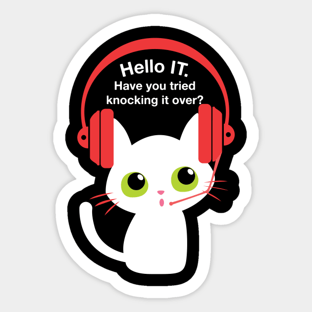 IT Cat Sticker by brocastunited@gmail.com